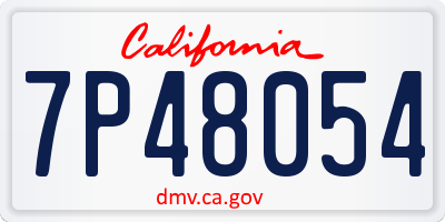 CA license plate 7P48054