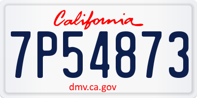 CA license plate 7P54873