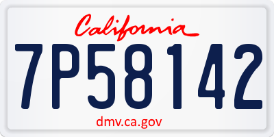 CA license plate 7P58142