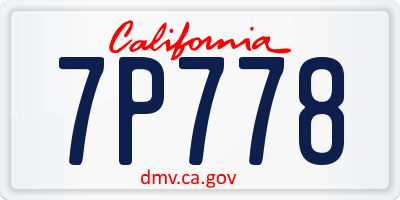 CA license plate 7P778