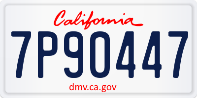 CA license plate 7P90447