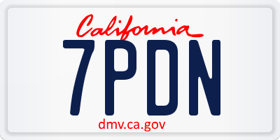 CA license plate 7PDN