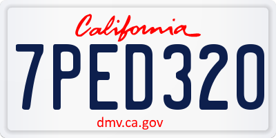 CA license plate 7PED320
