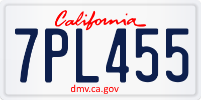 CA license plate 7PL455