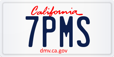 CA license plate 7PMS