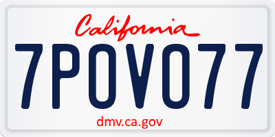 CA license plate 7POVO77