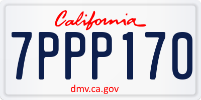 CA license plate 7PPP170
