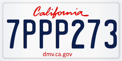 CA license plate 7PPP273