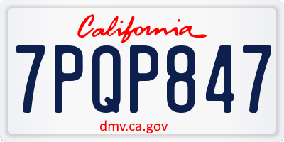 CA license plate 7PQP847