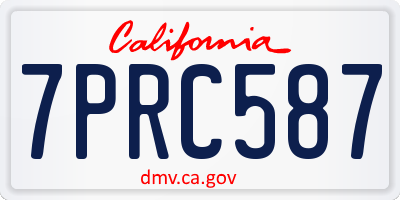 CA license plate 7PRC587