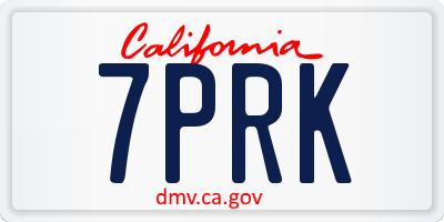 CA license plate 7PRK