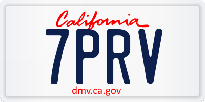 CA license plate 7PRV