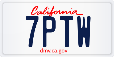 CA license plate 7PTW