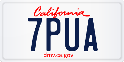 CA license plate 7PUA