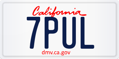 CA license plate 7PUL