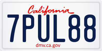 CA license plate 7PUL88