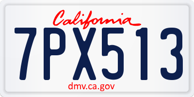 CA license plate 7PX513