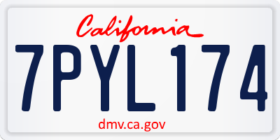 CA license plate 7PYL174
