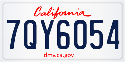 CA license plate 7QY6054