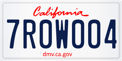 CA license plate 7R0W004