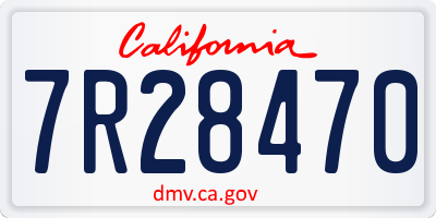 CA license plate 7R28470