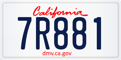 CA license plate 7R881