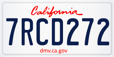 CA license plate 7RCD272