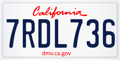 CA license plate 7RDL736