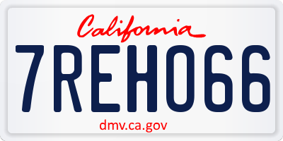 CA license plate 7REHO66