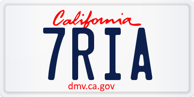 CA license plate 7RIA