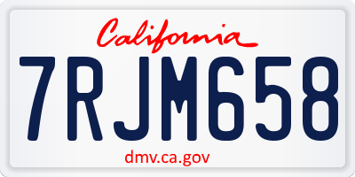 CA license plate 7RJM658