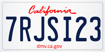 CA license plate 7RJSI23