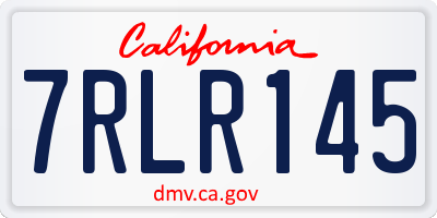 CA license plate 7RLR145