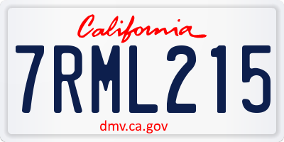 CA license plate 7RML215