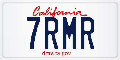 CA license plate 7RMR