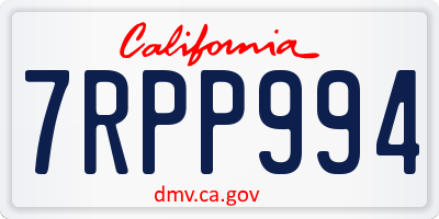 CA license plate 7RPP994