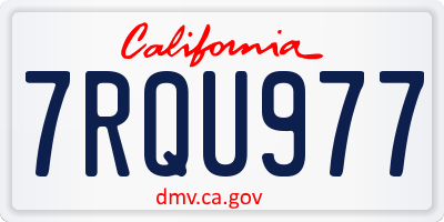 CA license plate 7RQU977