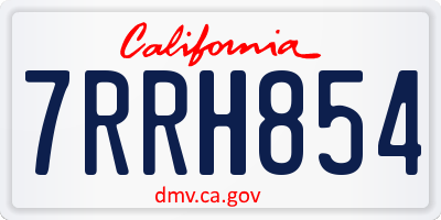 CA license plate 7RRH854