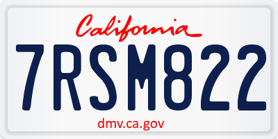 CA license plate 7RSM822
