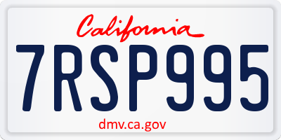 CA license plate 7RSP995