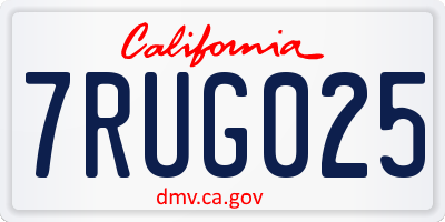 CA license plate 7RUG025