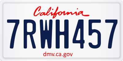 CA license plate 7RWH457