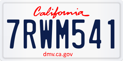 CA license plate 7RWM541