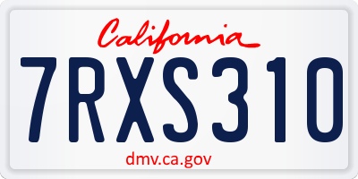 CA license plate 7RXS310