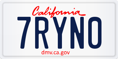 CA license plate 7RYN0