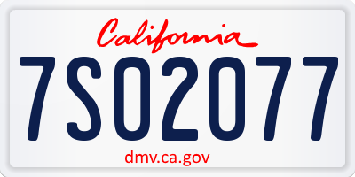 CA license plate 7S02077