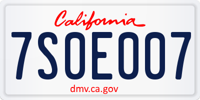 CA license plate 7S0E007