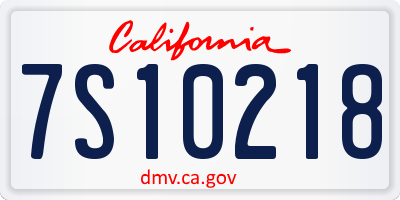 CA license plate 7S10218