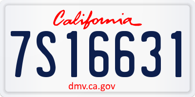 CA license plate 7S16631