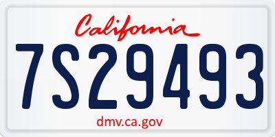 CA license plate 7S29493